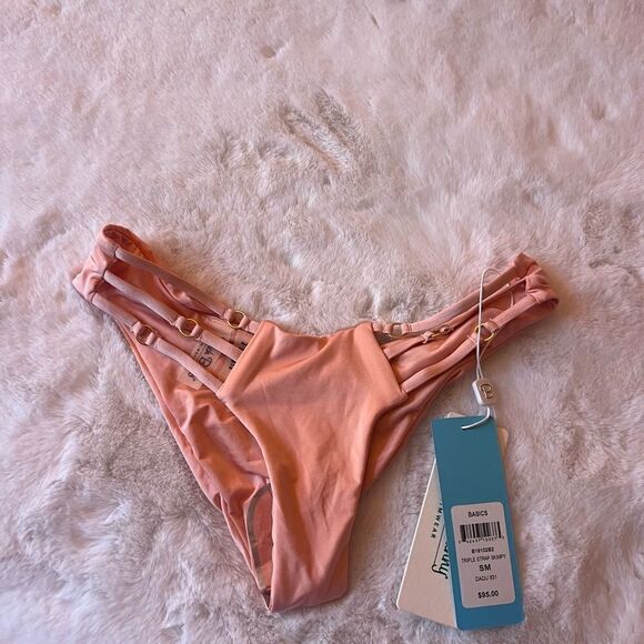 BEACH BUNNY BASICS TRIPLE STRAP SKIMPY BOTTOM - Picture 1 of 7